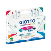 Rotulador Giotto Turbo Glitter Maxi 6 Colores Surtidos | Giotto | Pack 1 Unidades